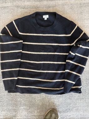 J. Crew Shimmer striped crewneck in extra-soft yarn Ladies XL